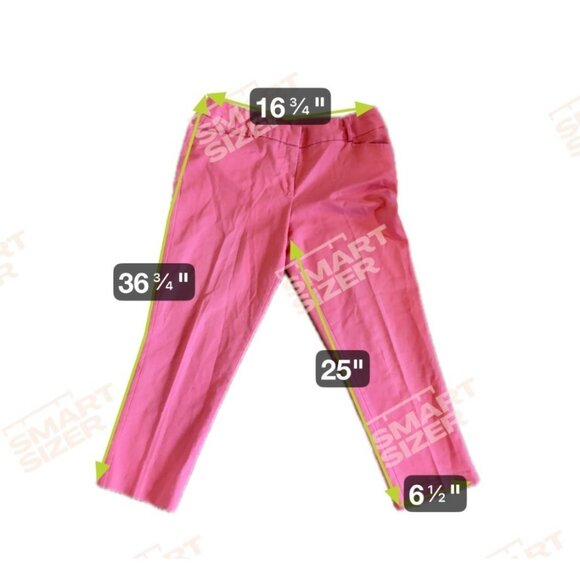 Tanjay Petites Coral Womens Pants 14P Light Cotton Blend Slim Fit 25" Inseam - Picture 8 of 9